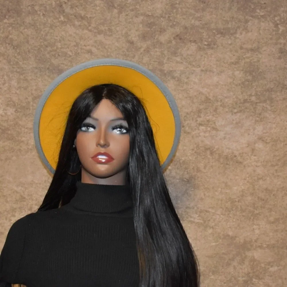 Gray/ Yellow base Unisex Fedora Hat